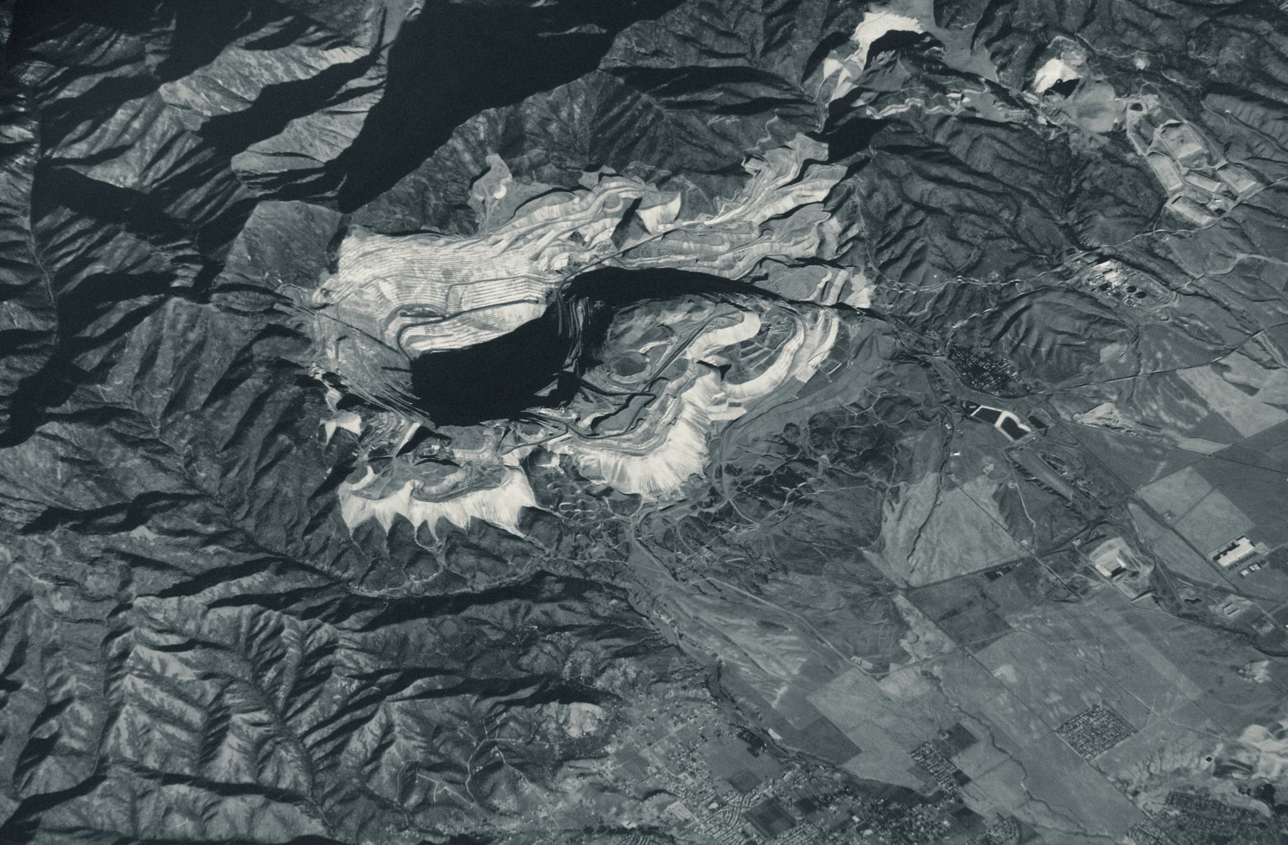 Open-pit mine, photographed from the International Space Station