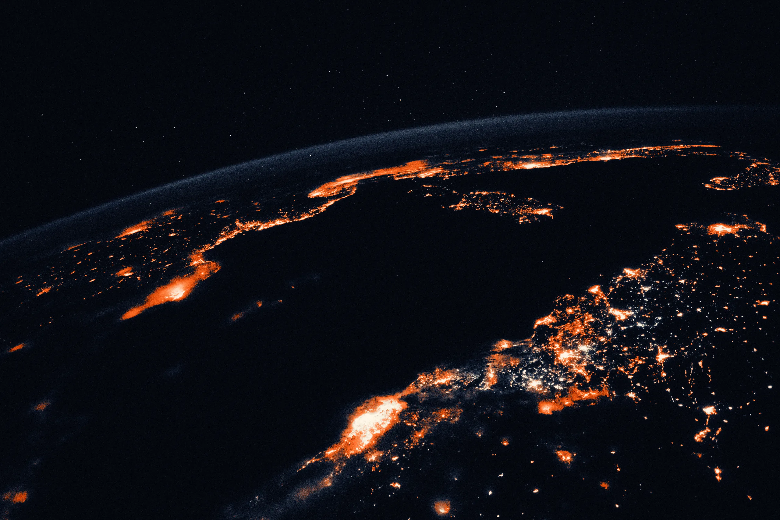 Earth at night, from the International Space Station