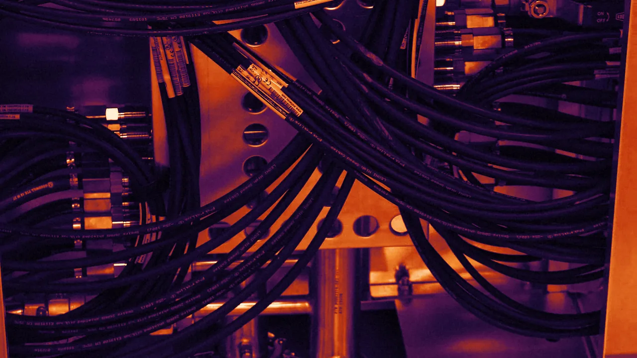 Cabling inside a supercomputer rack, NASA Advanced Supercomputing modular facility