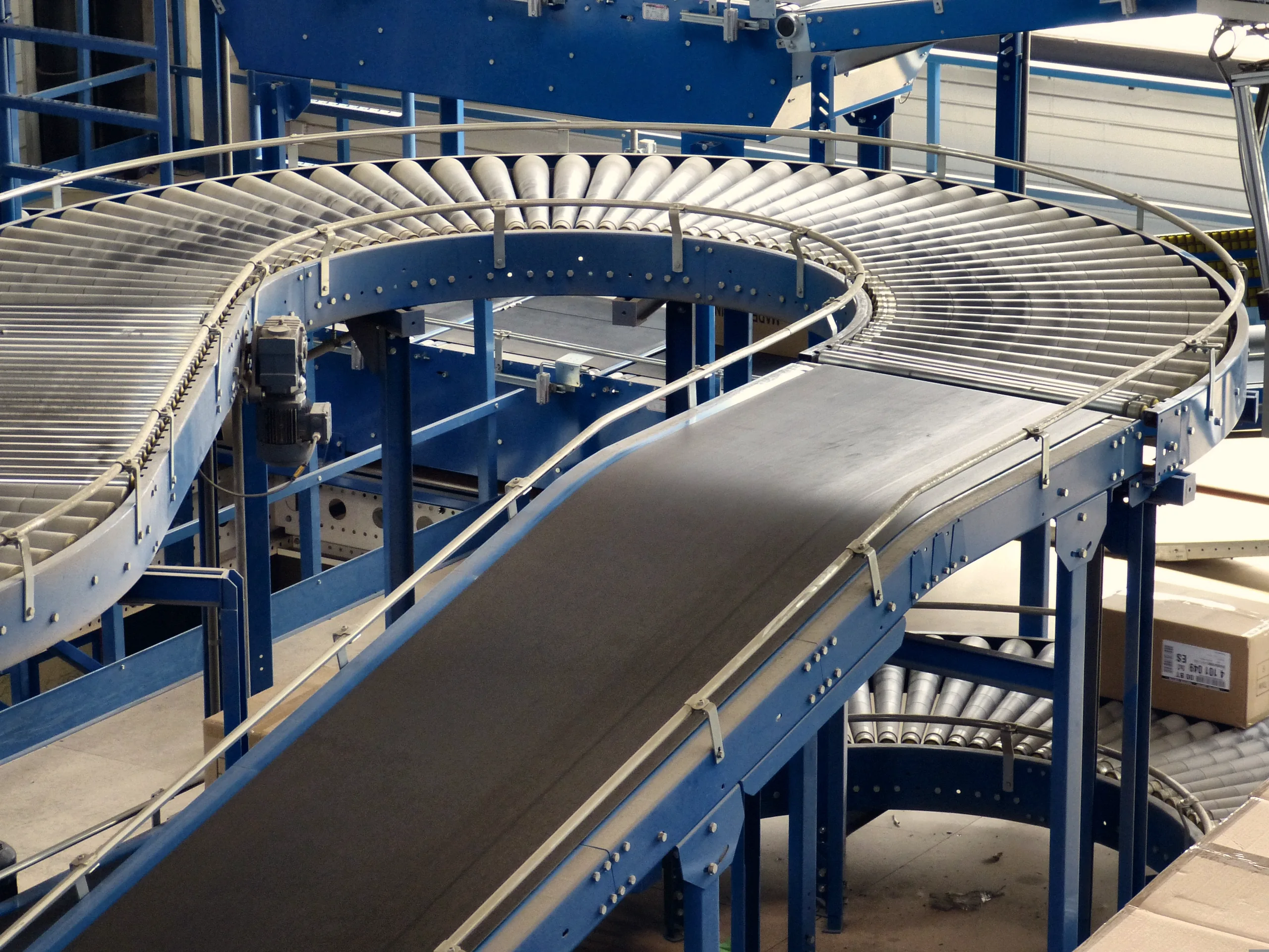 A conveyor system in a factory