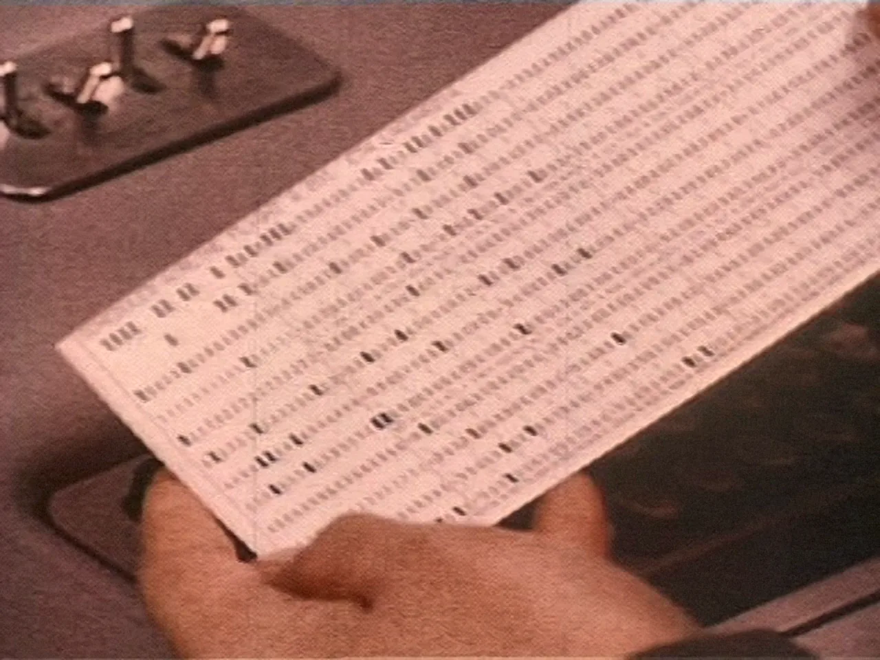 A punched card — On Guard! The Story of SAGE (1956)