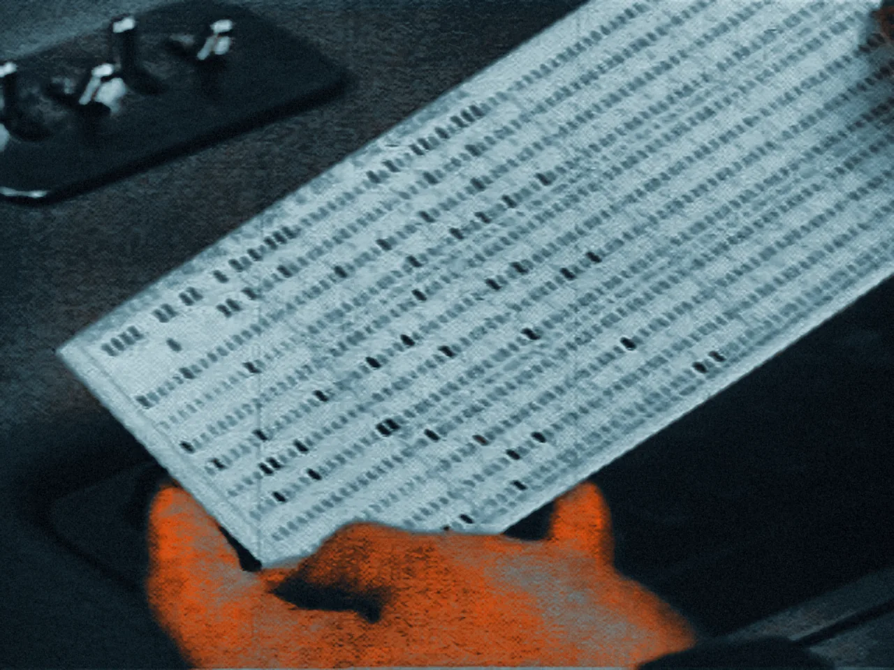A punched card — On Guard! The Story of SAGE (1956)