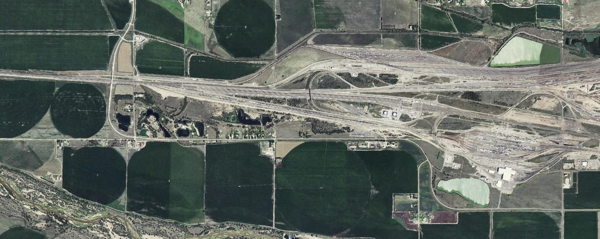 A rail classification yard, North Platte, Nebraska — every car sorted to its route