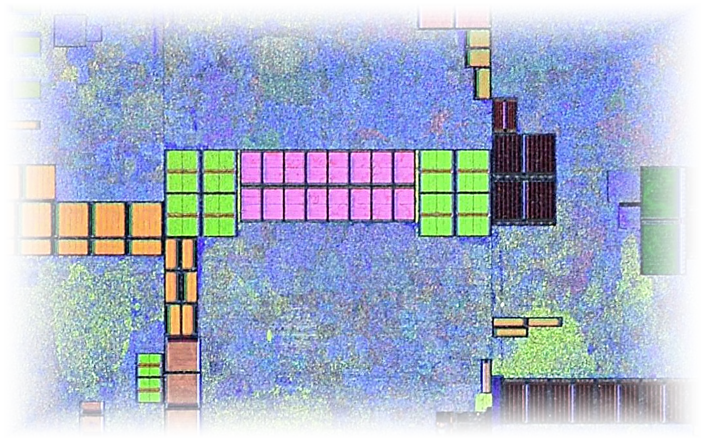 Inside the die: its circuitry — field of view ≈ 4 mm. Wikimedia Commons (public domain)