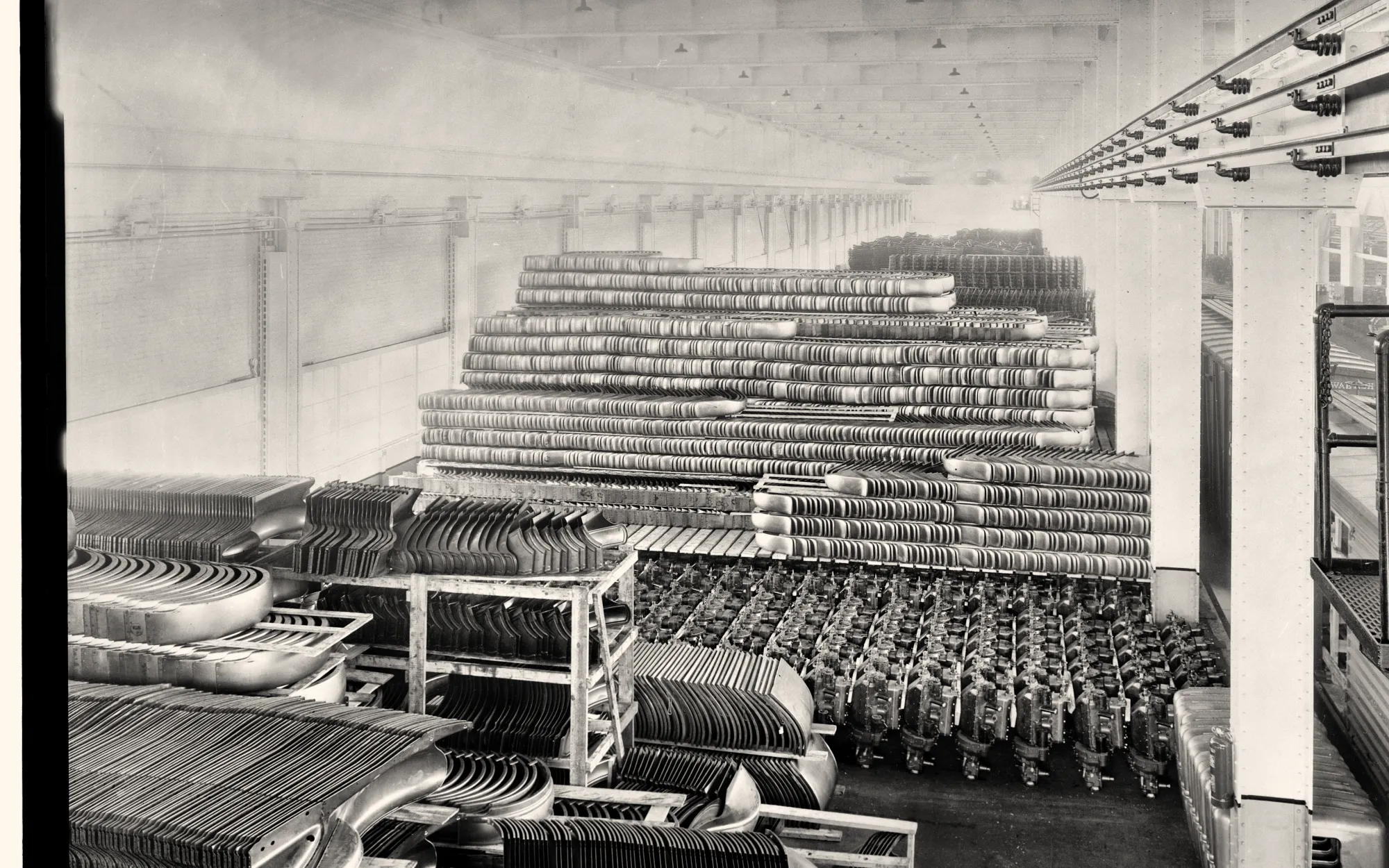 Parts in storage, 1930 — Wikimedia Commons (public domain)